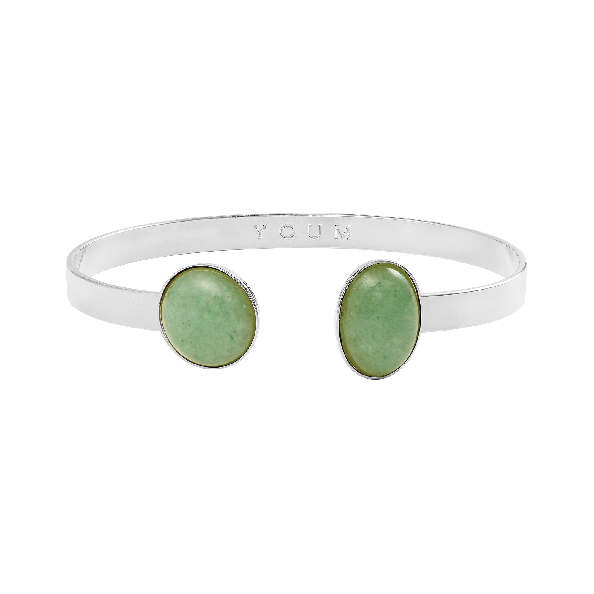 Bracelet jonc argenté aventurine Théo