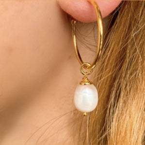 Boucles d'oreilles créoles Jane perle ronde