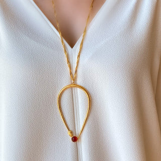 Sautoir serpent Linda cornaline