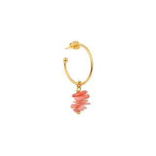 Créole Bambou dorée Youm avec charm en pierre naturelle, packshot sur fond blanc.